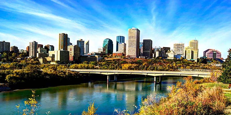 Skyline of the city of Edmonton, Alberta
