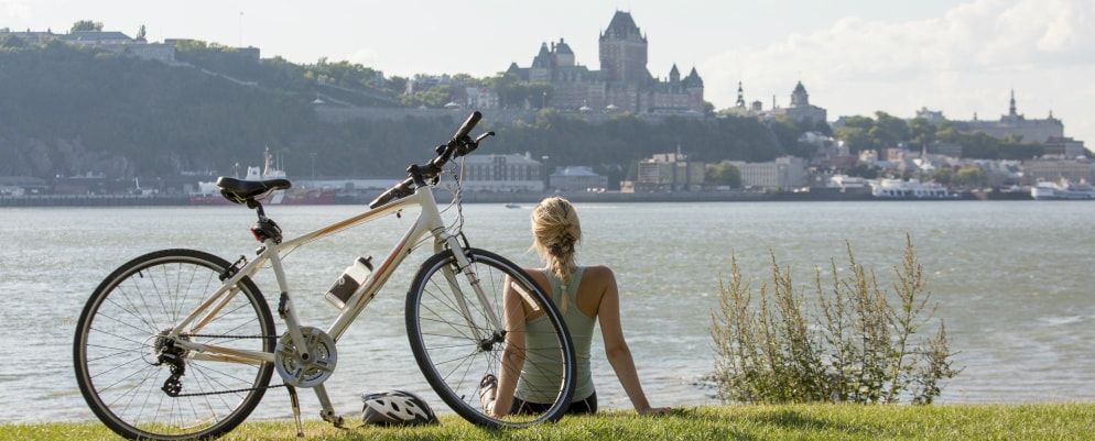 quebec woman on a bike