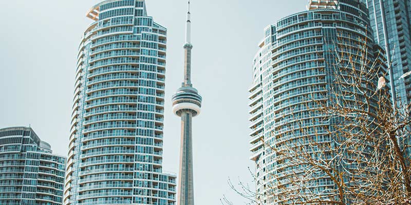 Condo and apartment buildings in downtown Toronto