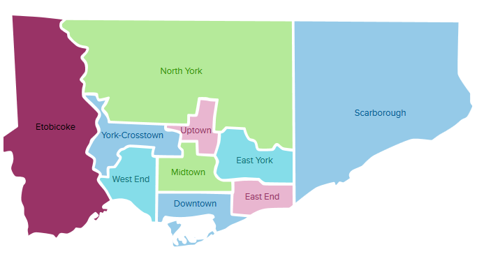 Long Branch neighbourhood Toronto map - Map of Long Branch neighbourhood  Toronto (Canada)