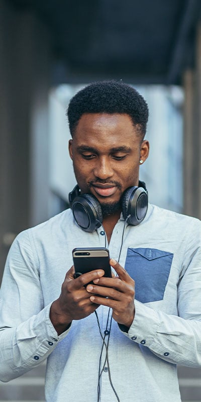 man holding phone