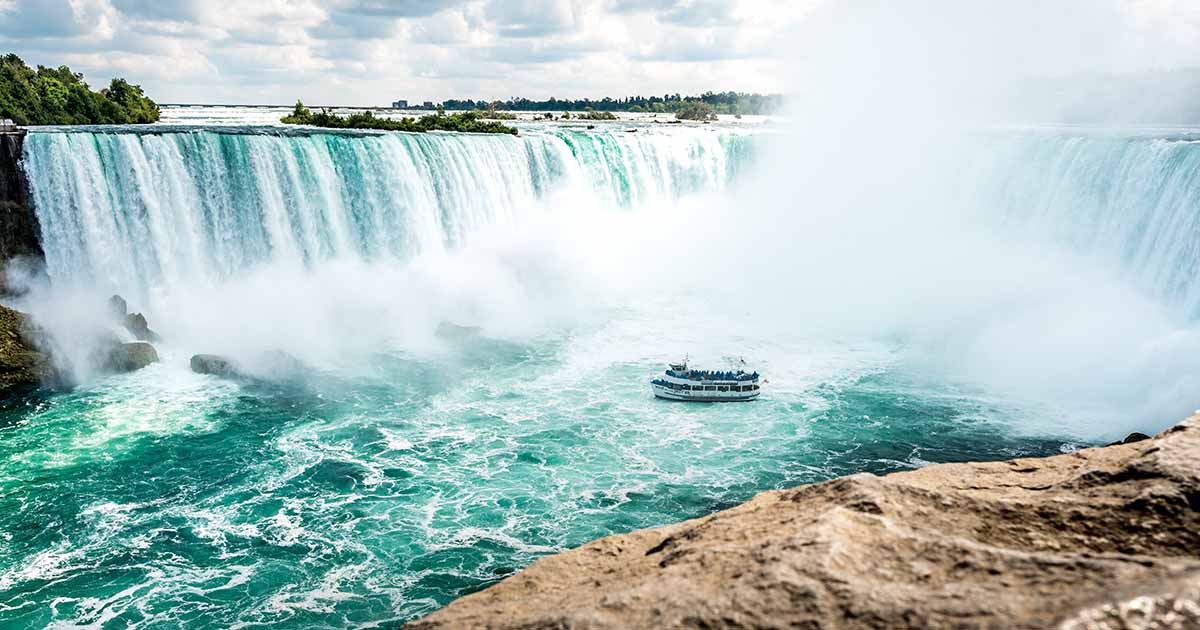 Boat tour in Niagara Falls.