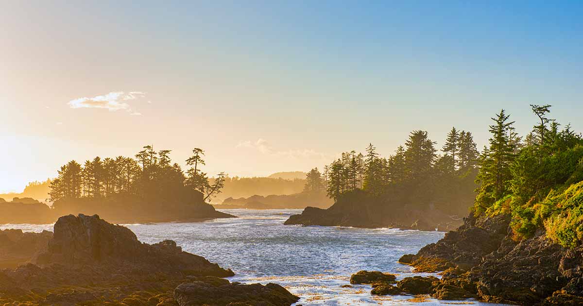 Ucluelet at sunset.