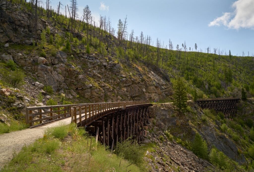A photograph showing trestle 14 of the Kettle Valley Rail Trail in Kelowna, BC