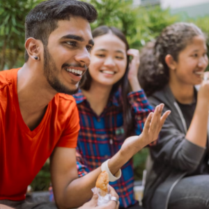 Smiling group of students.