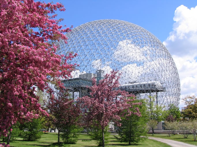 Biosphere in spring - Montreal, Jean Drapeau Park - Quebec, Canada