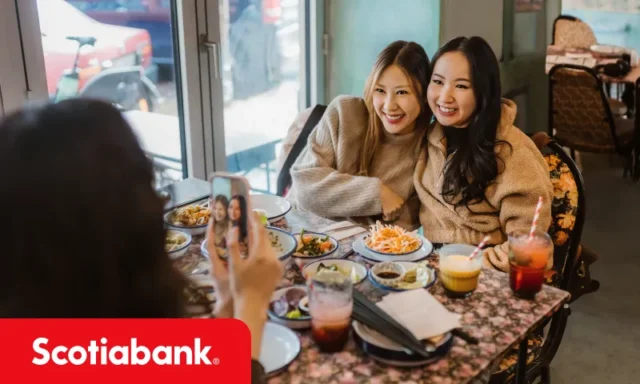 Friends enjoying a meal together.