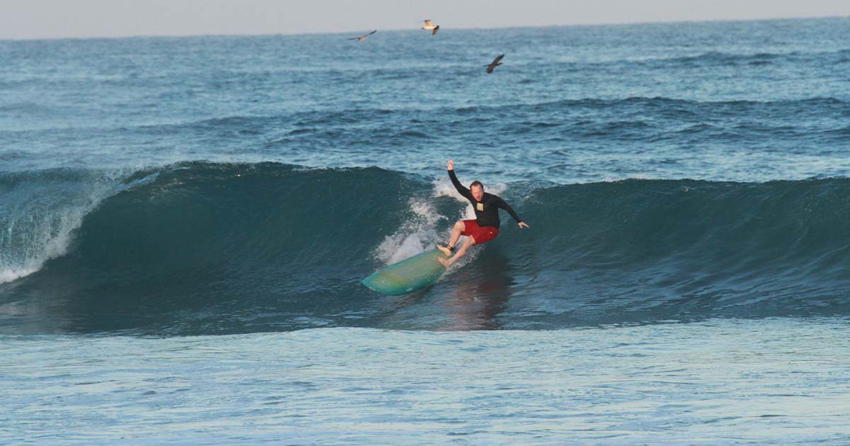 Dane surfing in Mexico 