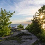 Sunset on a lake in North Bay
