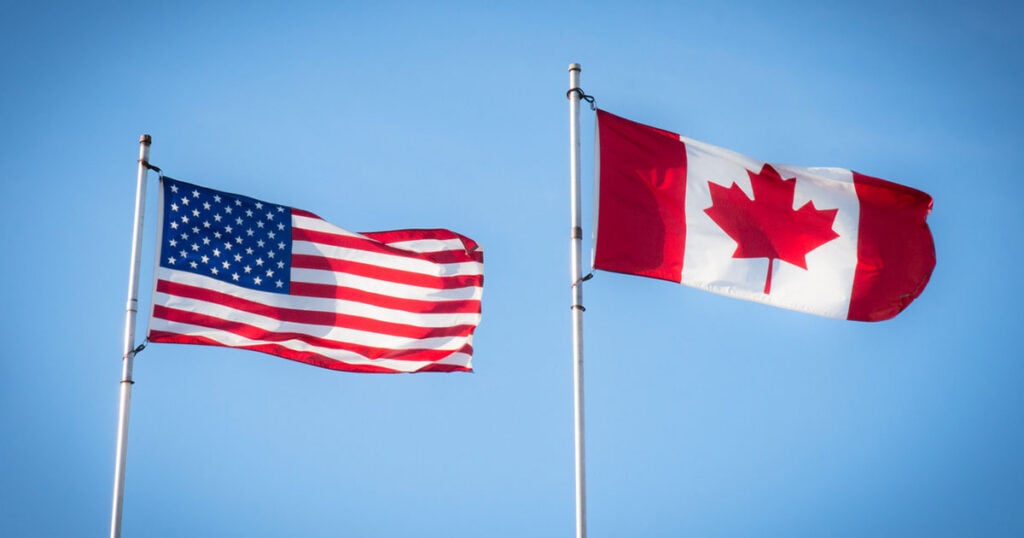 Flags of the United States and Canada
