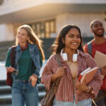 University students walking