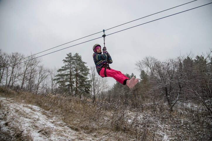 woman on a zipline adventure
